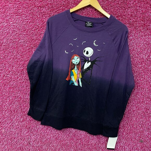 Disney The Nightmare Before Christmas Jack and Sally Ombre Sweatshirt Medium - Picture 3 of 4